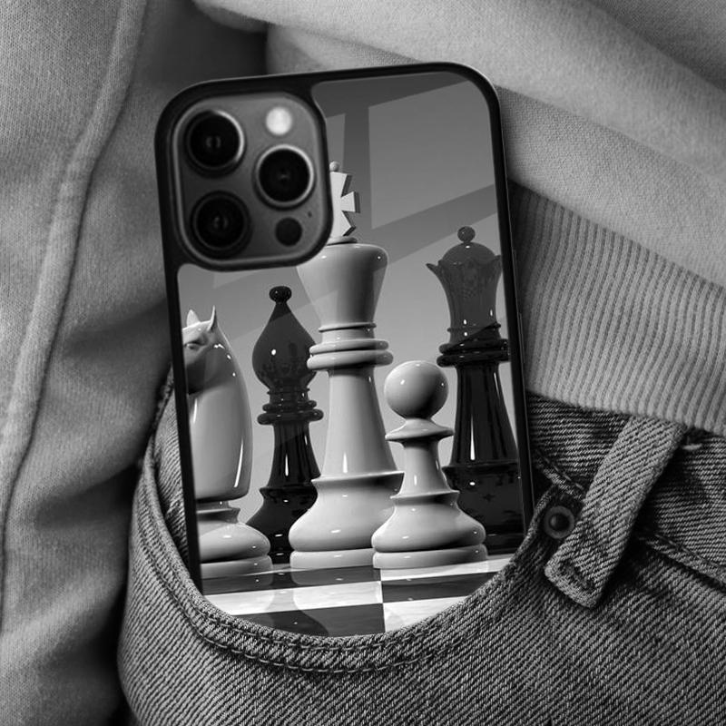 Chess Pieces Soft Phone Case for iPhone 17 Air 16e Pro Max 15 Pro 13 14 Plus 11 12 MagSafe Magnetic Coque