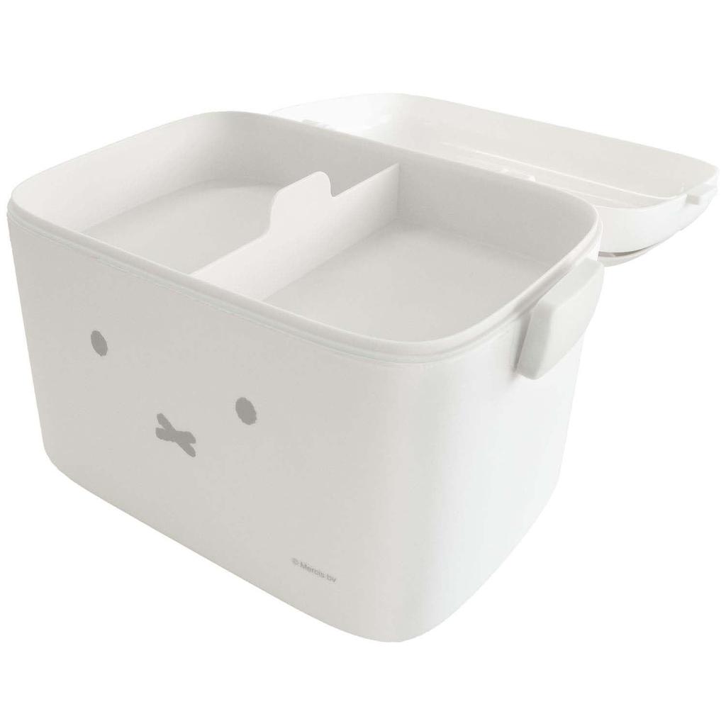 Okato Miffy Storage Case with Divider Tray for Easy Storage of Small Wide x High x 16cm Deep Items, Handle, 23.5cm 15.7cm