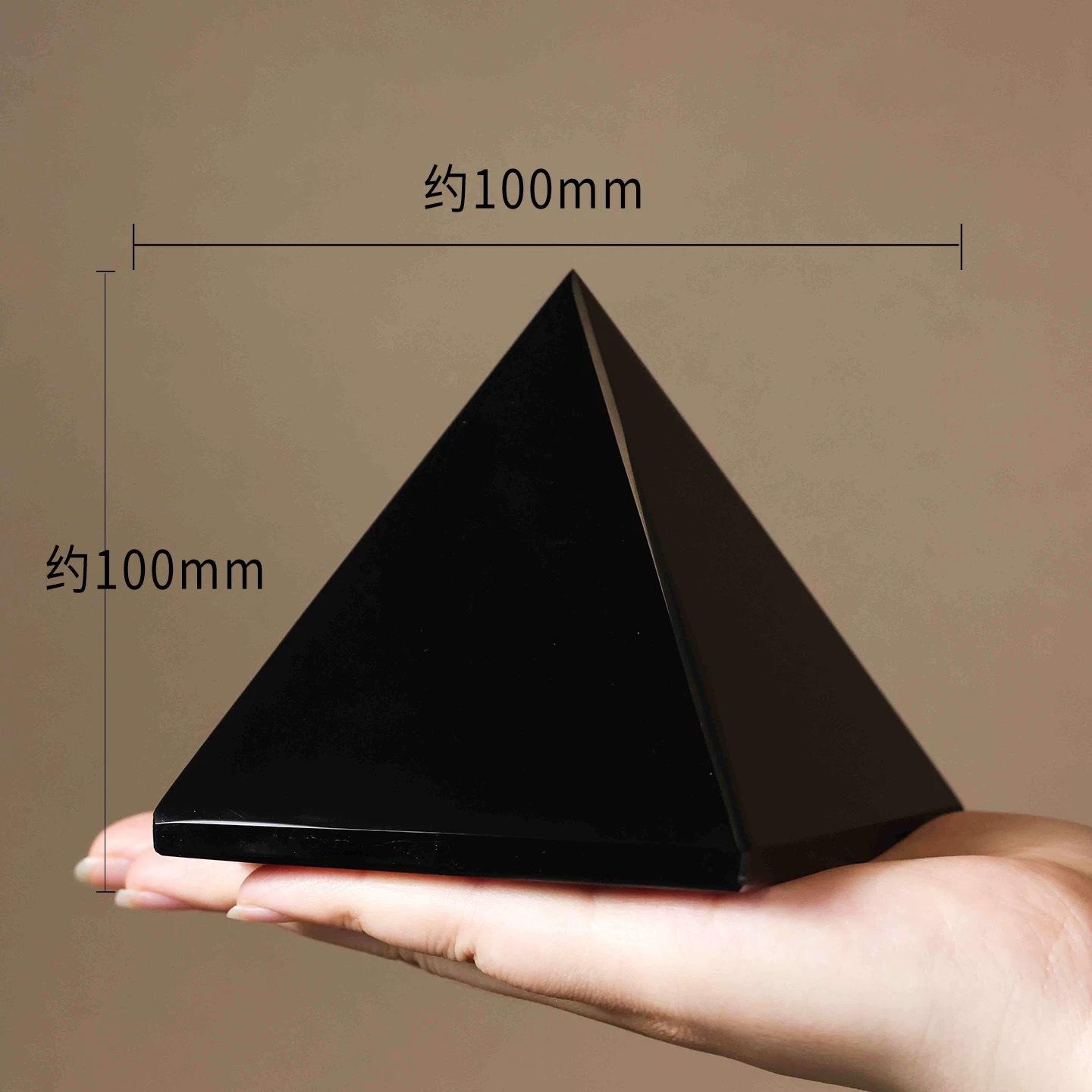 

Four Beasts Obsidian Pyramid Ornament Raw Stone Black Crystal Tower Home Living Room Entryway Table Decoration 4Centimeters high
