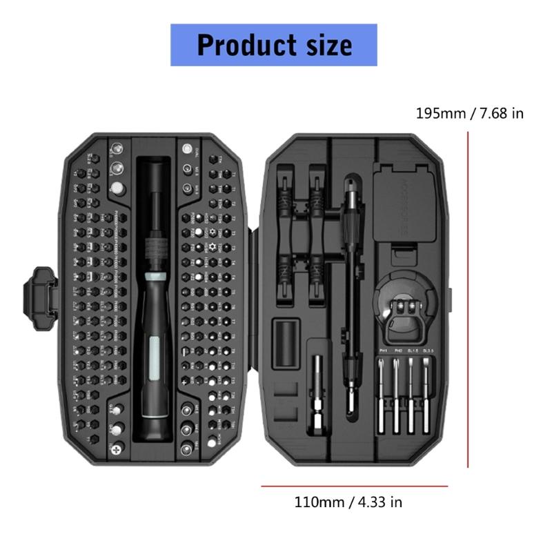 Professional Multifunctional Tool Kit 152Pieces Screwdriver with Nonslip Grip for Home Maintenance Jewelry Watch Repair