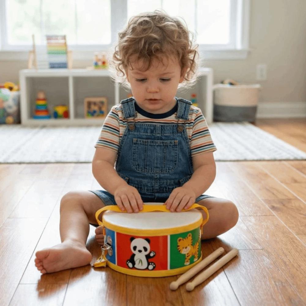 Montessori Instrument Hand Drum Toys Percussion Instrument Wood Kids Drum Toys  Children Preschool