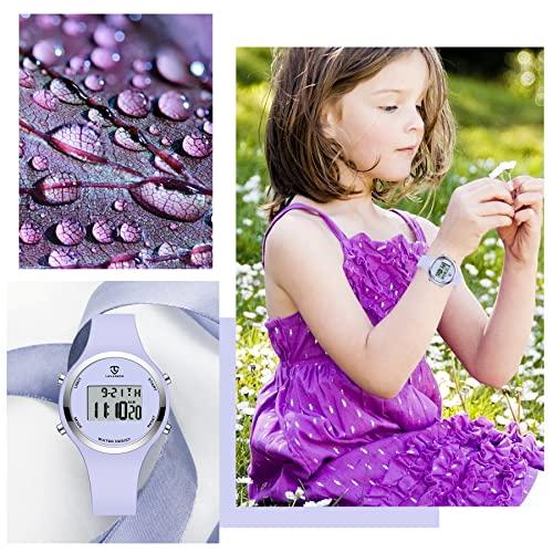 Stylish, Waterproof Digital Wristwatch for Girls and Children. Simple and Versatile Sports Watch with Alarm, Date, Day of the Week, Stopwatch, and LED