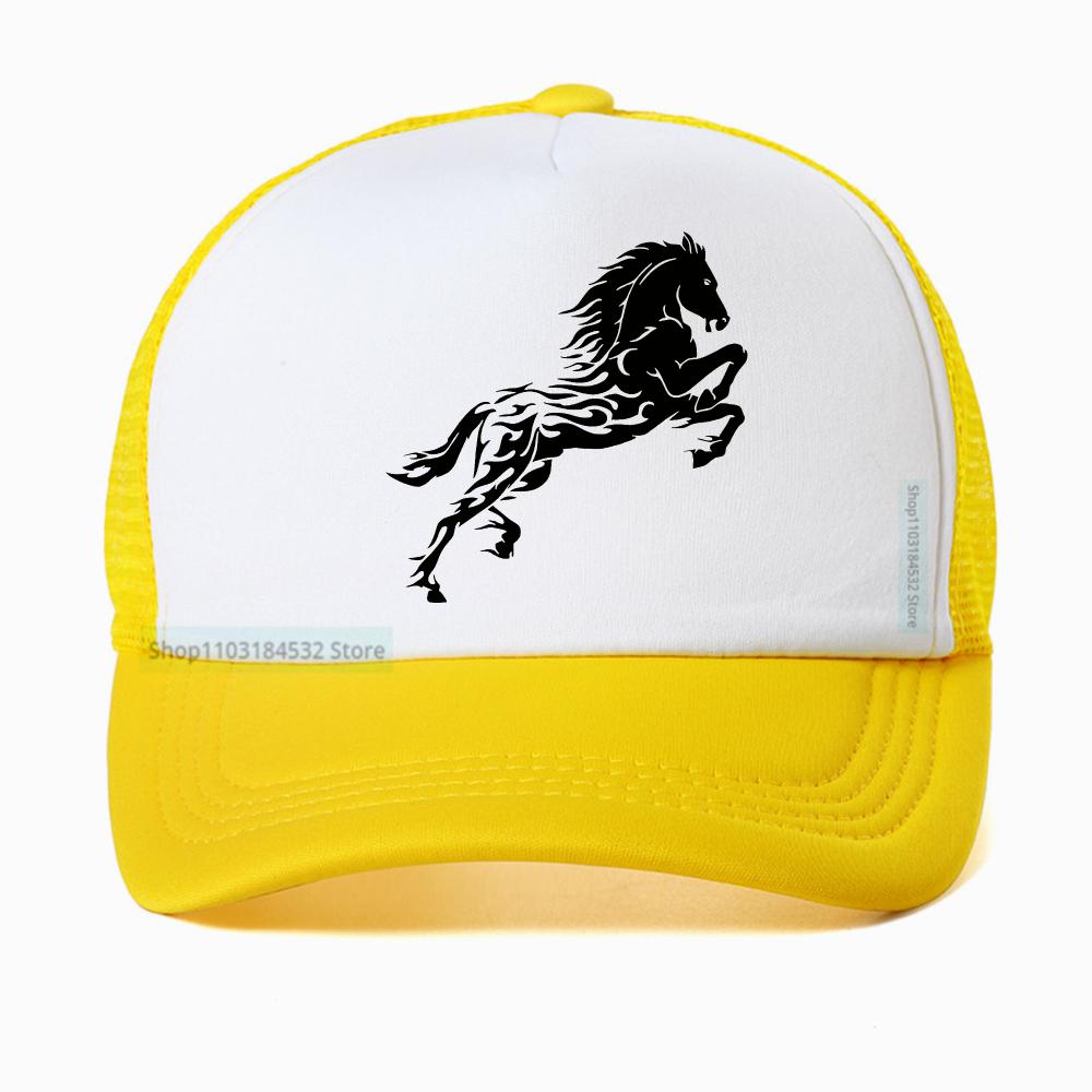 Handsome Horse Unisex Baseball Net Cap Spring Summer Outdoor Adjustable Breathable Sunscreen Hat