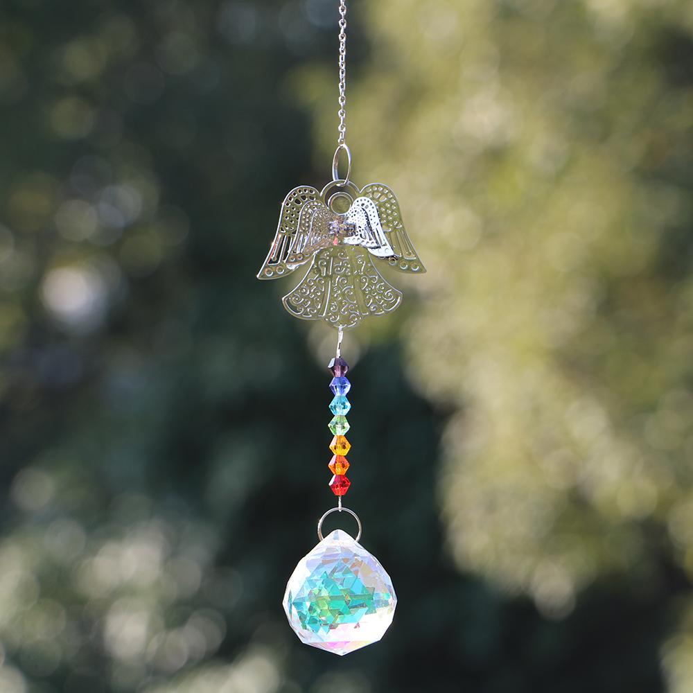 Angel Crystal Suncatchers Window Sun Catchers Rainbow Maker Hanging Crystal Prisms Pendant Home Garden Ornament