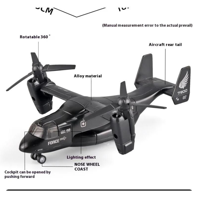 Diecast Alloy Simulated Osprey Transporter Fighter Aircraft Aviation Model Military Transport Aircraft Kid Toy Collect Ornament