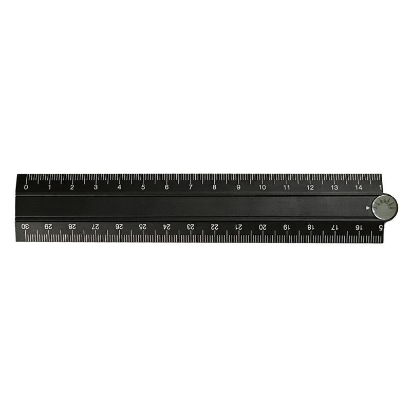 Aluminum Folding Ruler 30cm Multi-functional Metal Measuring Tool Compact Drawing Carpentry DIY Ruler Easy Storage for Children