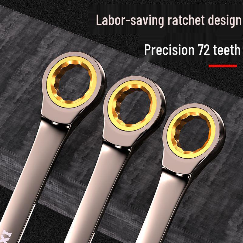 72-Teeth Dual-Purpose Swivel Head Ratchet Wrench - Ideal for Quick Automotive Repairs