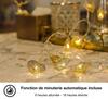 Guirlande lumineuse - cobus - 4 mètres - 20 led - cœurs dorés - intérieur