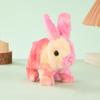 Electric Jumping Plush Rabbit Toy Hopping Ears Nose Moving Bunny Plushie Toddlers Boys Girls Interactive Simulation Stuffed Animal Toy with Sound