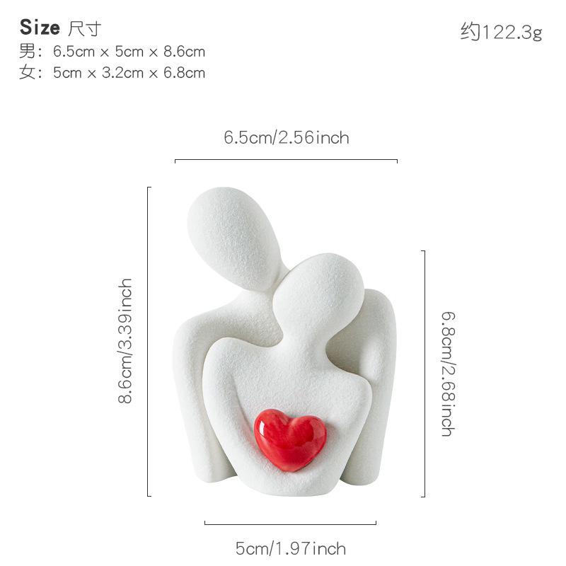 

Европейская фарфоровая статуэтка-скульптура декор в форме сердца пара украшение комната книжная полка статуэтка персонажа в форме сердца ручная работа