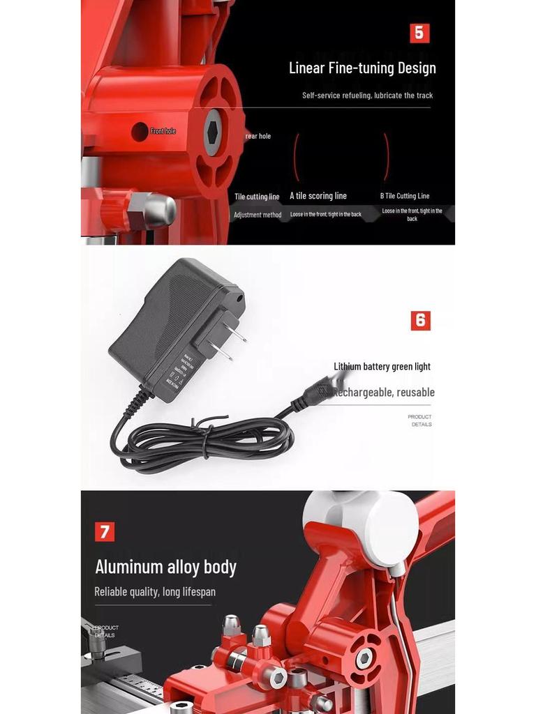 Ishii Manual Tile Cutter, 1.6m-1.8m, Handheld Push-Type Laser Blade for Floor and Wall Tiles