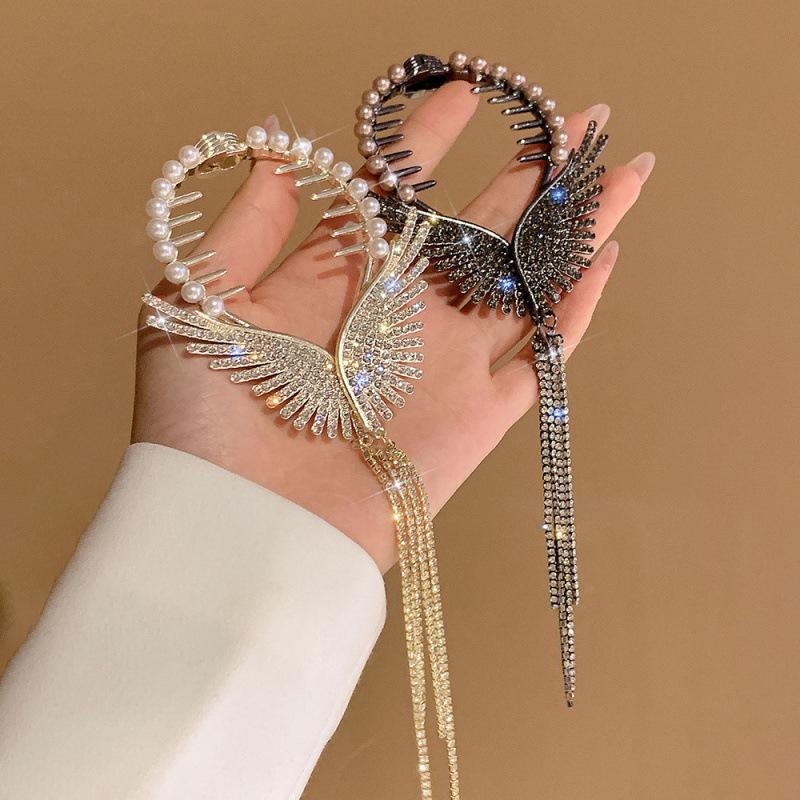 Angel Wings Tassel Hair Clip for Ponytails & Buns