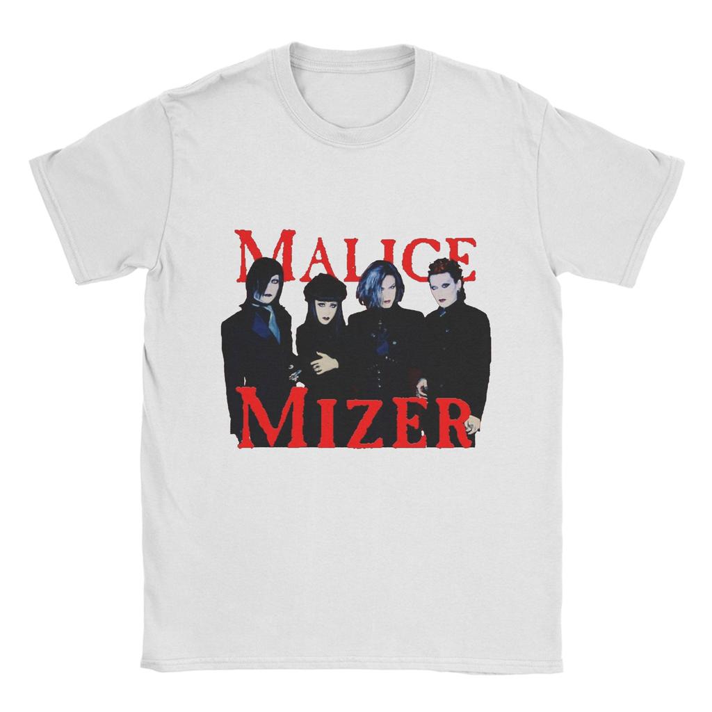 MALICE MIZER Baumwoll-T-Shirt für Herren Beach Voyage Tour Band Streetwear T-Shirts O-Ausschnitt Harajuku Tees Übergroße Muster Tops