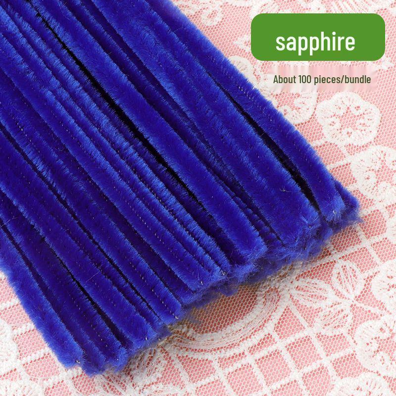 Thickened White Chenille Pipe Cleaners - Mixed Colors for DIY Bouquet Crafts