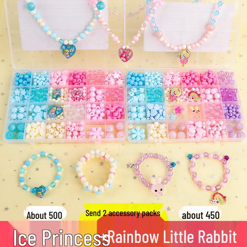 Beaded Toy Kit for Girls: DIY String Beads for Handmade Necklaces - Educational Birthday Gift