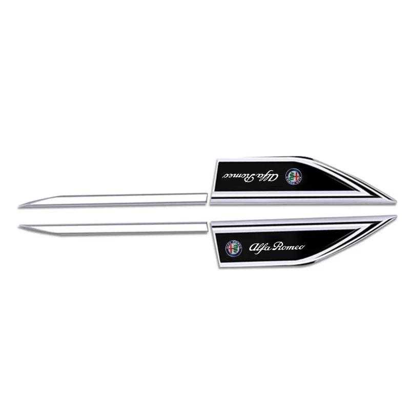 

Car Stickers For Alfa Romeo For Alfa Romeo Giulia Stelvio MiTo Giulietta 147 156 159 166 4C Car Chrome Car Body Side Doors Blade чёрный