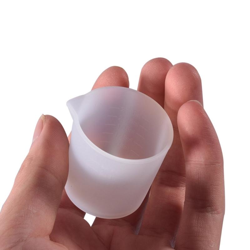 2 Pcs Silicone Measuring Cup Non-stick Mixing Cups Reusable Resin Supplies Cups for Resin DIY Craft Jewelry Making
