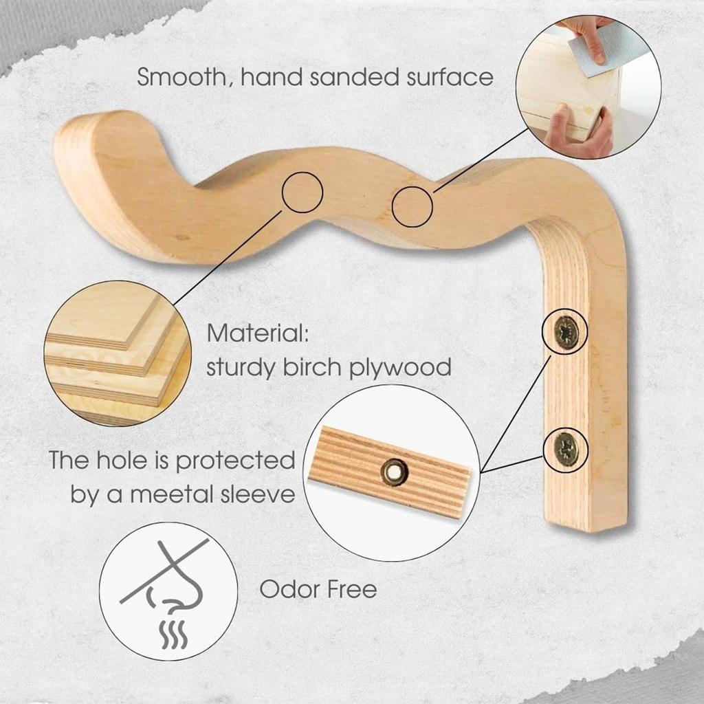Natural Wood Wall Plant Hangers Hanging Flower Pot Hook Flower Bracket For Wall Plant Flower Baskets Lanterns