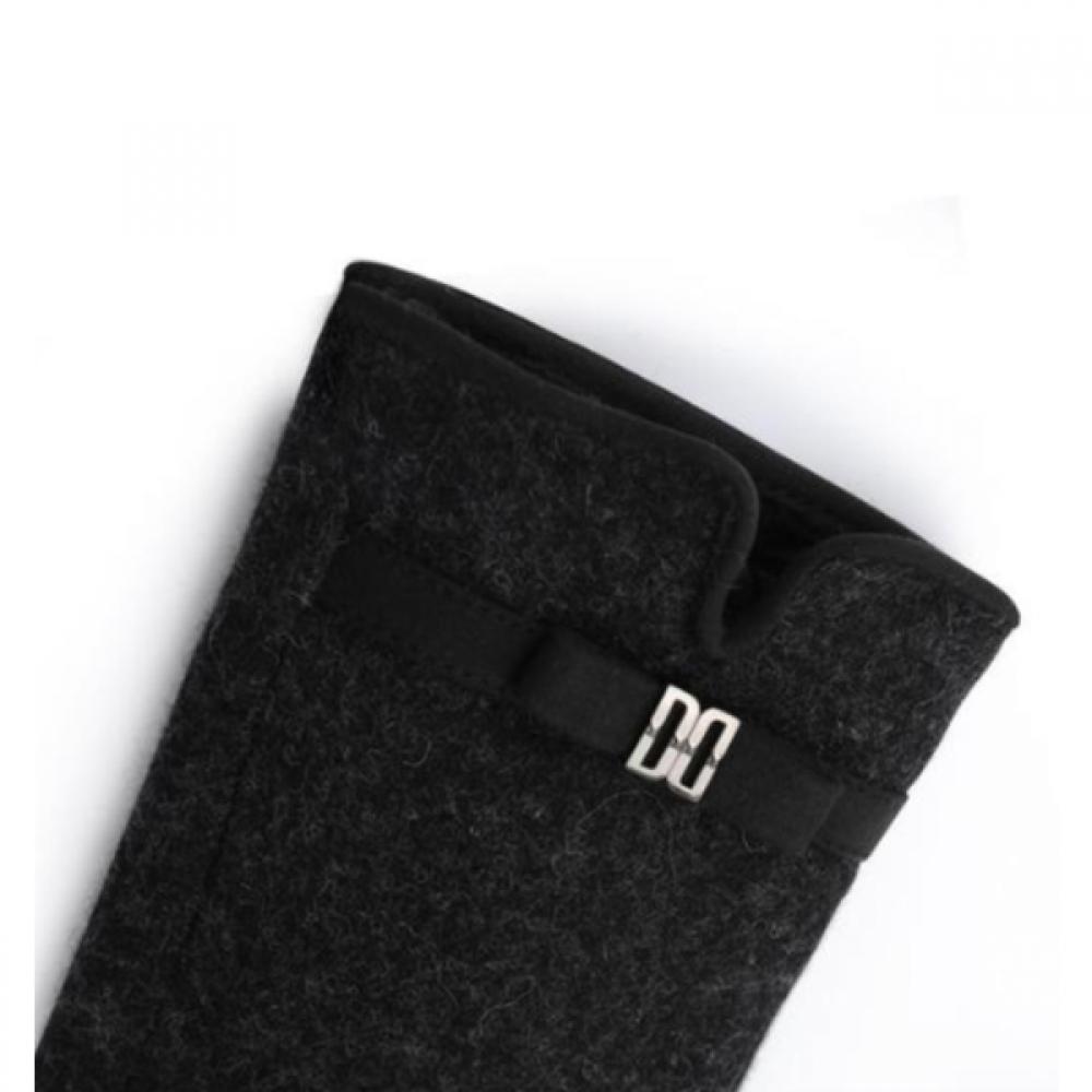 Daks Women S Dark Grey Wool gloveS Dd Ribbon Dcgv9f208g3