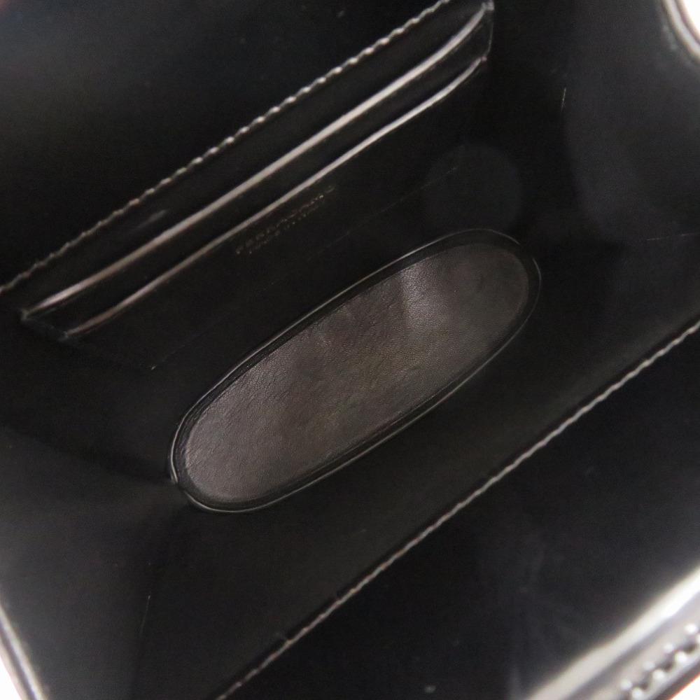 Used AUTHENTIC Salvatore Ferragamo 213494 Gancini Wanda Mini Hand Bag Black Leather
