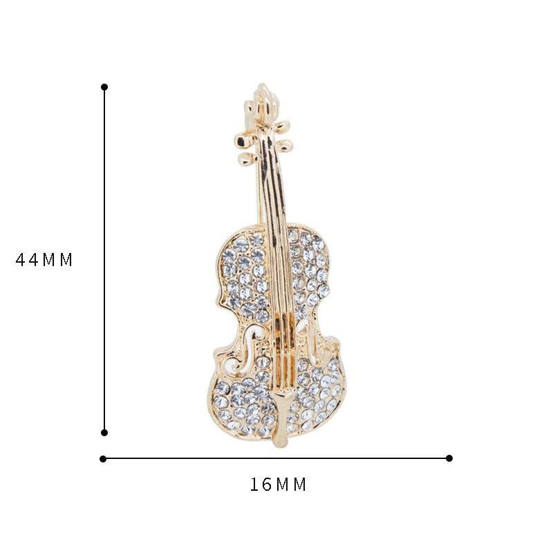 Violin Anti-glare Brooch High-end Women's Suit Corsage Cardigan Shawl Buckle Korean Fashionable and Elegant Brooch