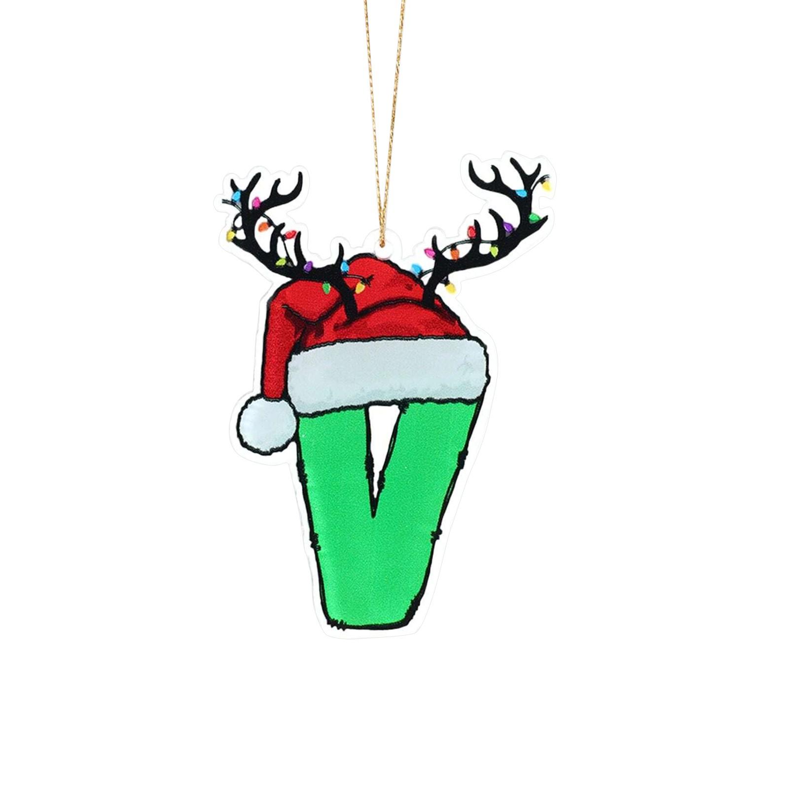 Санта 2D Плоский Акриловый Новогодний Елочный Подвесной Декор Спортивный Автомобиль Украшение Плоский Подвесной Декор