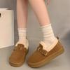 New Thick-soled Boken Shoes, Women's Fleece Anti-slip Woolen Shoes, Flat Bread Shoes, Cotton Shoes
