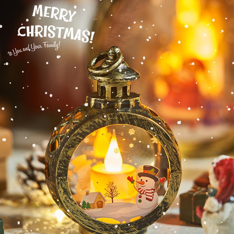 2025 LED Lamp Decor Christmas Portable Lantern Santa Claus Xmas Tree Wind Lights Pendant Navidad Christmas New Year Decoration