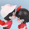 Anime Çiftler Araba Süsleme Modeli Sevimli Öpücük Balon Şekil Oto İç Dekorasyon Pembe Pano Heykelcik Aksesuarları Hediyeler