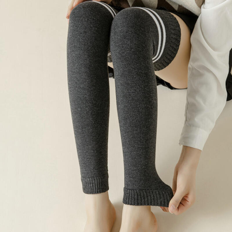 Point Knit Leg Warmer, Long Sleeping Leg Warmer Navy