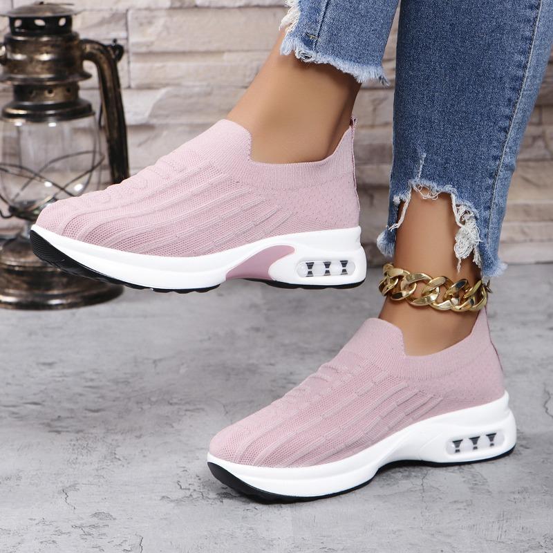 Trendy Socks Women's Shoes 2024 Autumn New Collection Solid Color Shock Absorbent Anti Slip Sports and Leisure Shoes Sneakers