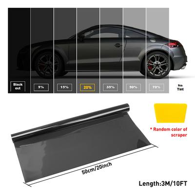 1 Adet 3M Kesilmemiş Rulo Cam Filmi Siyah %70 %5 %20 VLT Araba Ön Arka Camlar Sunroof İçin Uygun %1 %25 Geçirgenlik
