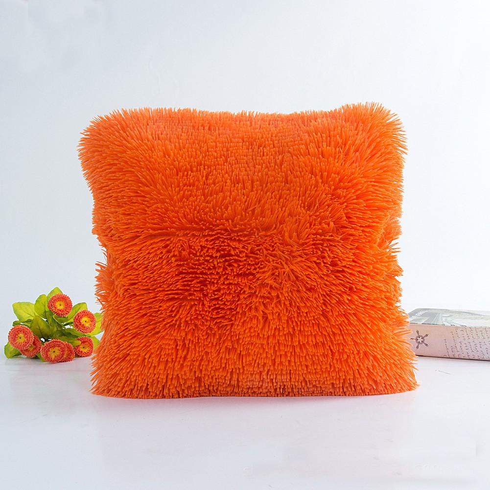 

Cushion Cover Plush Pillowcase Home Decor Bed Sofa Decorative Gift Solid Color