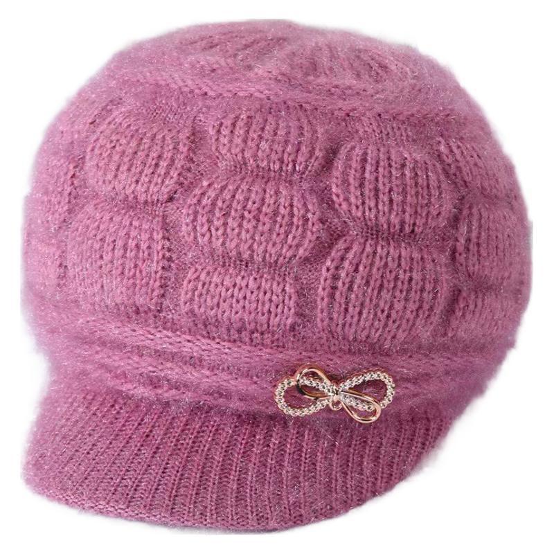 Women's Winter Velvet Wool Hat for Elderly
