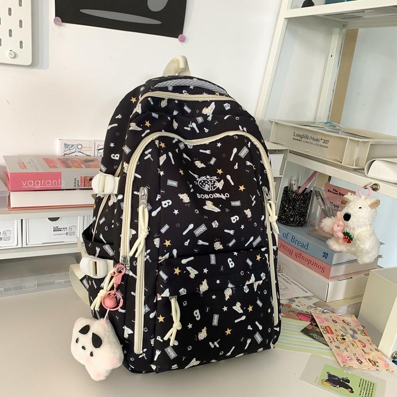 Large capacity junior high school students backpack schoolbag travel computer backpack contrasting color leisure commuting waterproof backpack