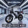 Aairsk Elektrische Fiets voor Volwassenen, 20x4" Dikke Banden, 48V 15Ah Verwijderbare Batterij, 25km/u E-Mountainbike NFC