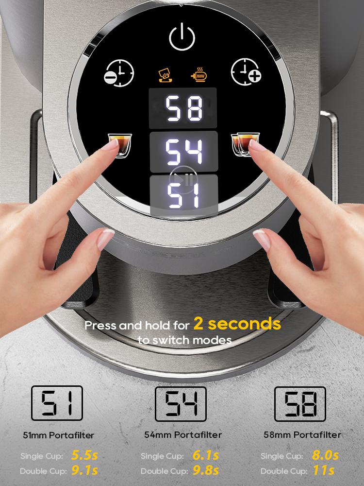 HiBREW G7 Electric Coffee Grinder, 48 Grind Settings, Anti-Static Technology, Stainless Steel Conical Burr, Compatible with 51/54/58mm Portafilters