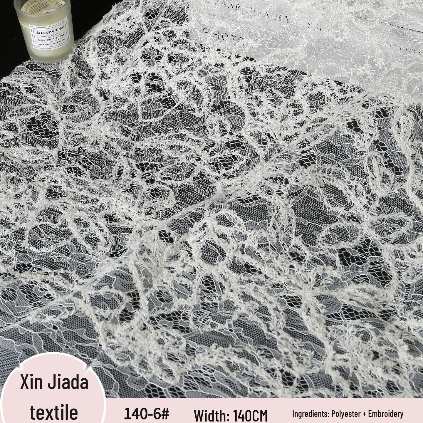 Women s French Retro 3D Floral Embroidery Lace Dress with Hanfu Headwear Mesh