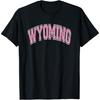 Wyoming Arched Pink Text T-Shirt