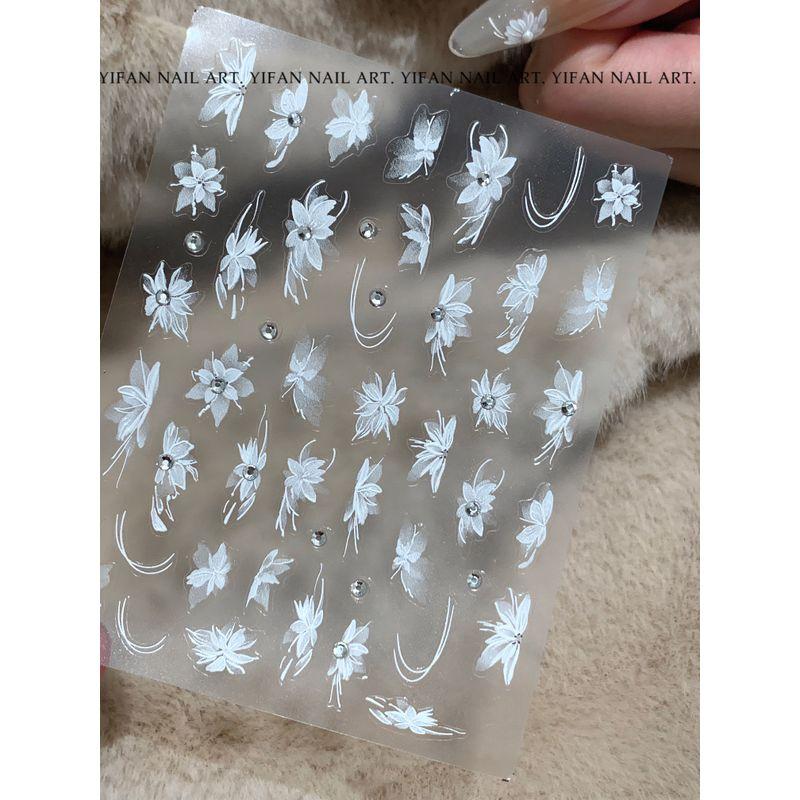 

J156 Elegant Magnolia Nail Sticker J156-5. [Crystal Diamond Snow Grass. 1]]