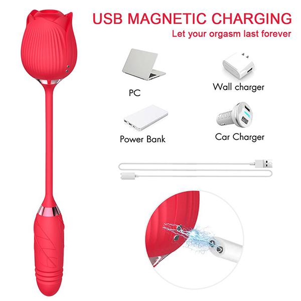 Rose wbijając Dildo ssanie wibrator kobieta łechtaczka łechtaczka Sucker stymulator wibracyjne jajko miłości towary dla dorosłych zabawki erotyczne dla kobiet