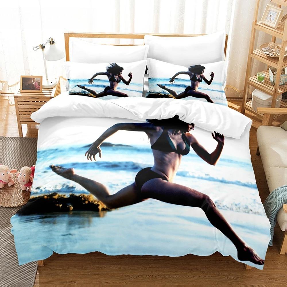 3D Print River Stream Bikini Beauty Bedding Set For Women ,boys Men Super Comfortable Microfiber Fabric Duvet Cover+Pillow Cases