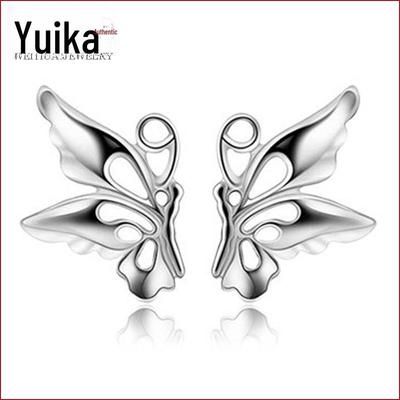 Boucles d'oreilles papillon coréennes: Jolis bijoux plaqués argent pour femmes