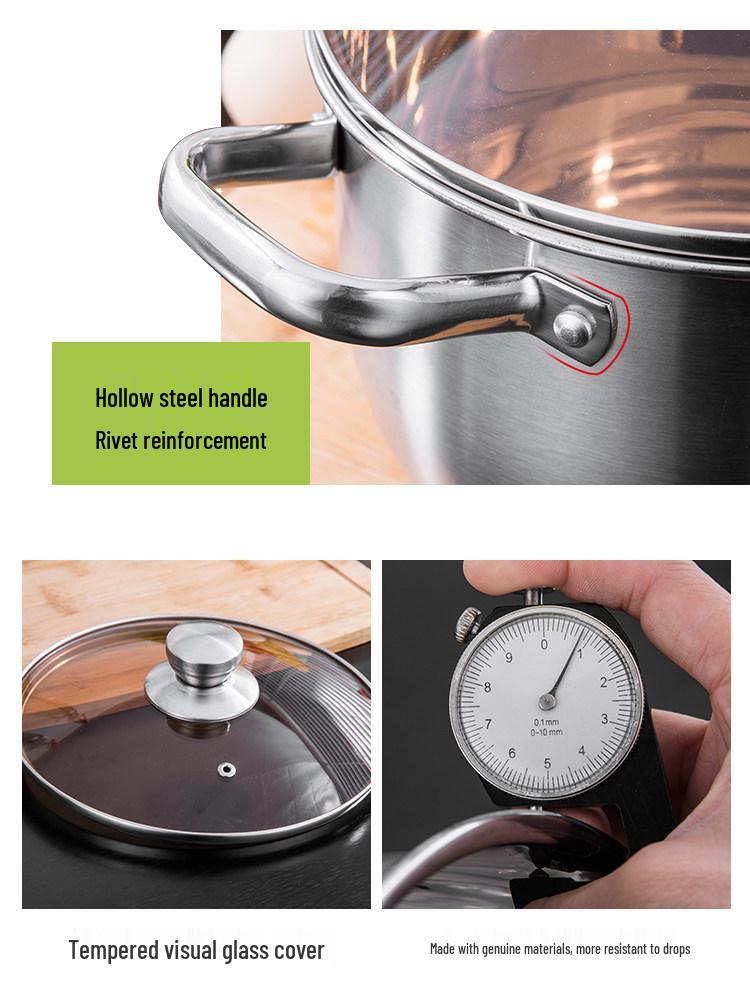 Stainless Steel Double Layer Soup Pot and Steamer for Gas & Induction Cooktops