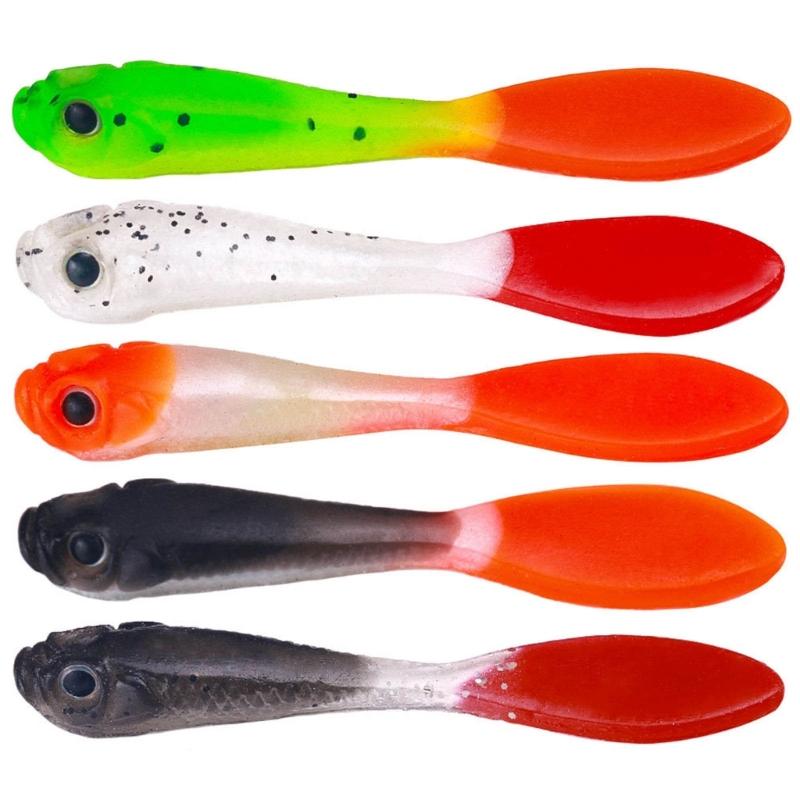 Zweifarbige künstliche Köder Angelköder Mini Softbaits Angelzubehör Swimbait Köder 7cm Wobbler Angelköder 5 Stück