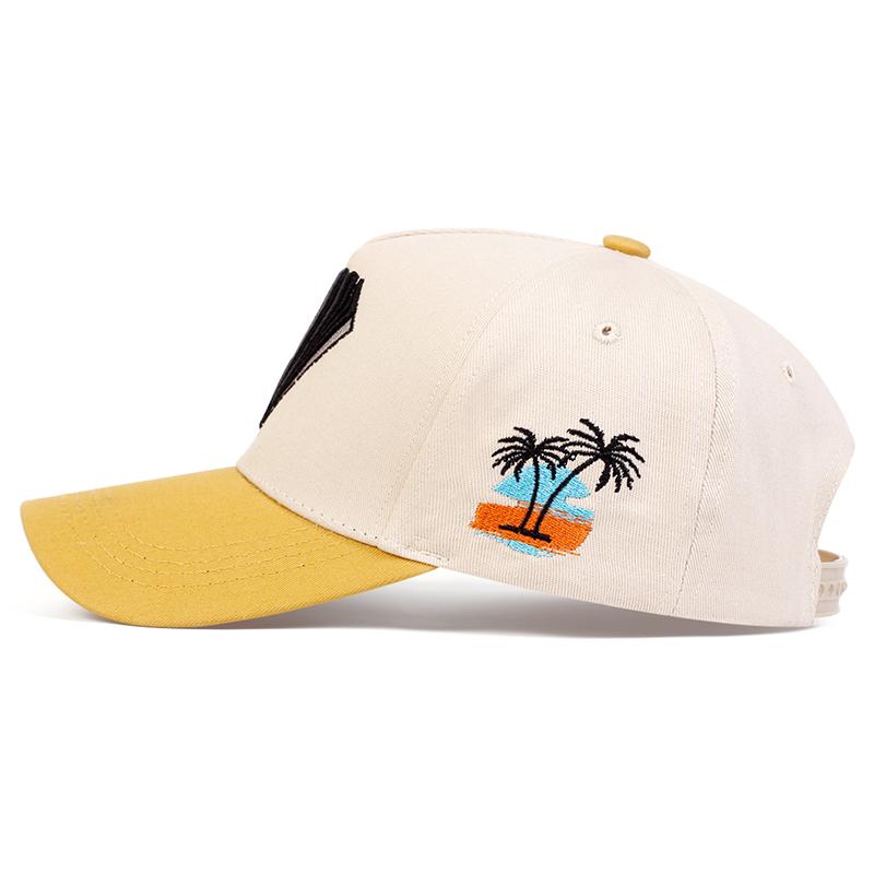 Unisex Diamond Embroidered Side Coconut Tree Baseball Caps Spring And Autumn Outdoor Adjustable Casual Hats Sunscreen Hat