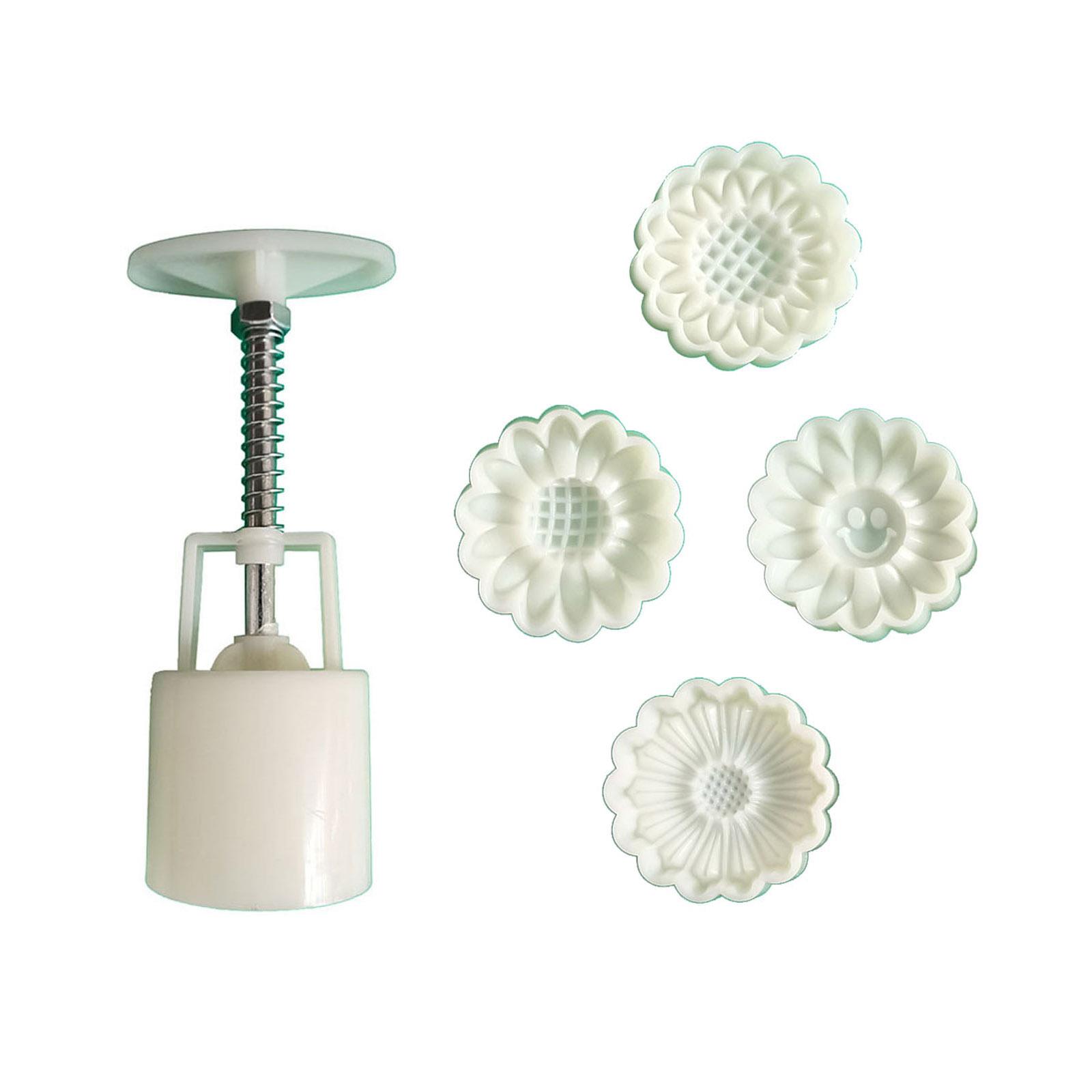 100g Plastic Material Mooncake Molds Sunflower Shape Mooncake Stamps Baking Mooncake Accessories for Mid-Autumn Festival 1