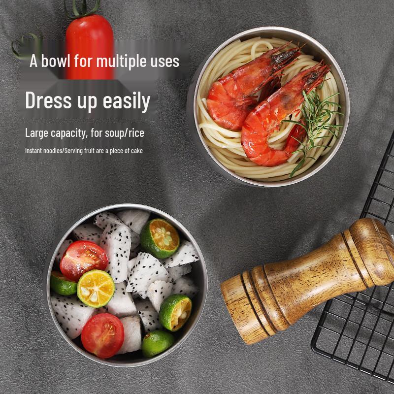Ru Han Portable Titanium Double-Layer Rice Bowl Set