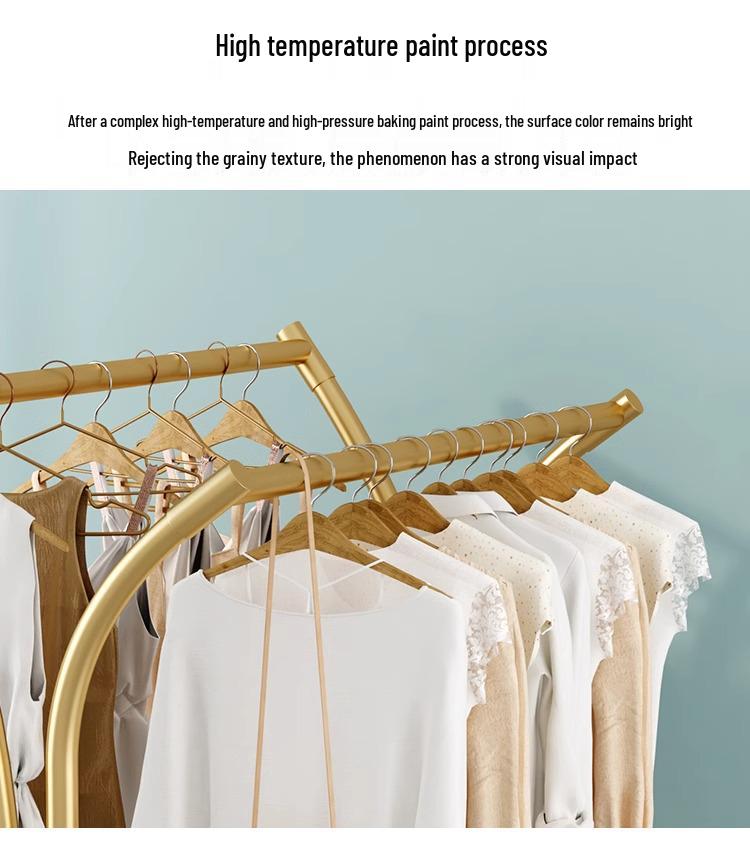 Floor-Standing Double-Row Clothing Rack for Men's, Women's, and Children's Apparel