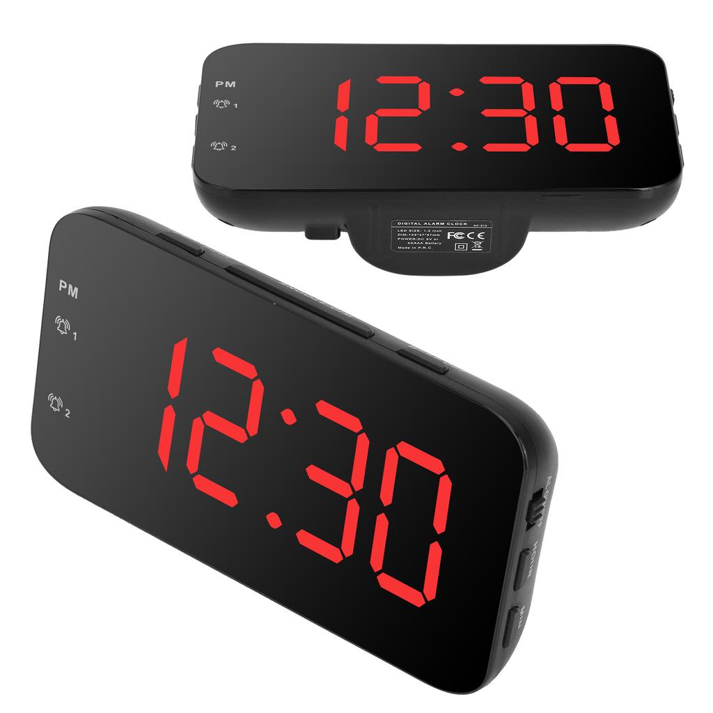 LED Digital Alarm Clock Portable Desk Clock with Snooze for Bedroom Home Travel